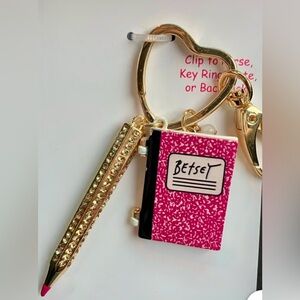 NWT Betsey Johnson Handbag Charm ✏️📓 Notebook and Pencil
